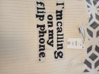 Jersey Bershka Crudo Texto Negro Talla L