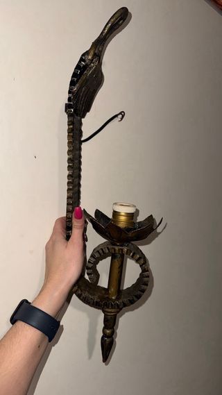 Lámpara exterior de hierro forjado vintage