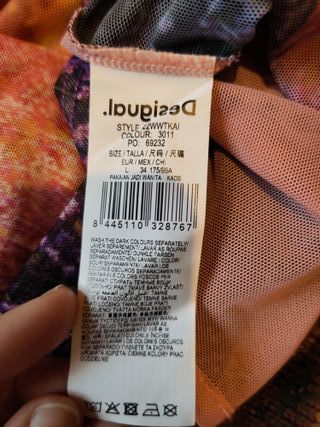 Top Gasa Tul Estampado Lavanda Desigual