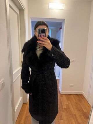 Cappotto lungo con pelliccia
