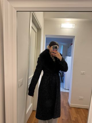 Cappotto lungo con pelliccia