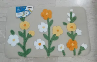 Tappeto Fancy Home fiori bianco beige