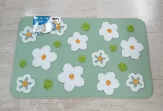 Tappeto Fancy Home fiori bianco beige