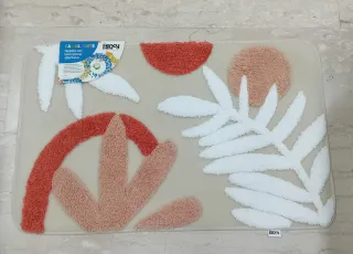 Tappeto Fancy Home fiori bianco beige