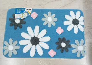 Tappeto Fancy Home fiori bianco beige