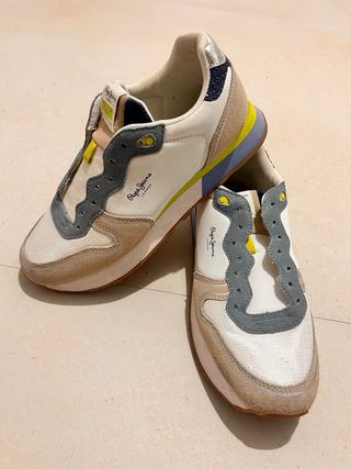 Zapatillas Pepe Jeans Talla 41 Beige/Blanco