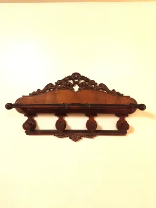 Perchero madera vintage clásico 4 perchas