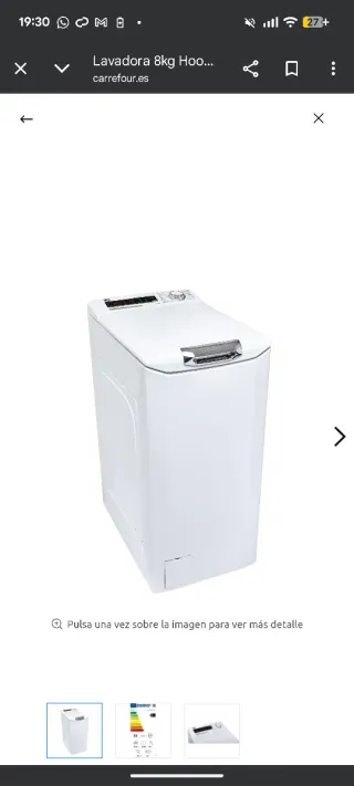 Lavadora Hoover Carga Superior 8kg