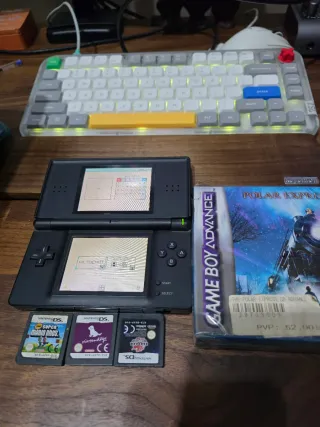 Nintendo DS Lite Nera (cerniera rotta) + Giochi