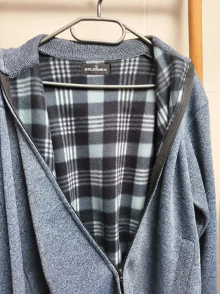 Jersey GOLDENMEN azul y gris con cremallera