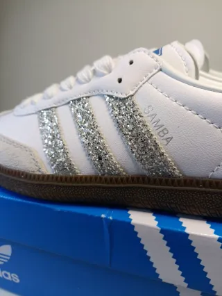 Adidas Samba OG Glitter Plata Blancas Nuevas