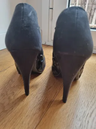 Botines negros tacón alto talla 38