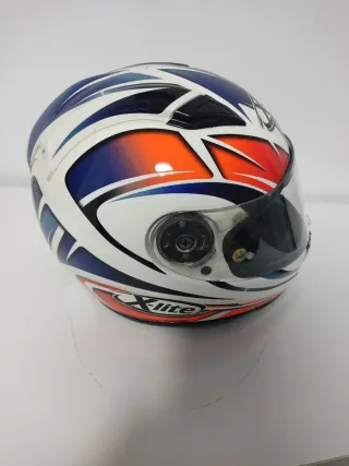 Casco Moto X-lite Azul, Rojo y Blanco talla XL