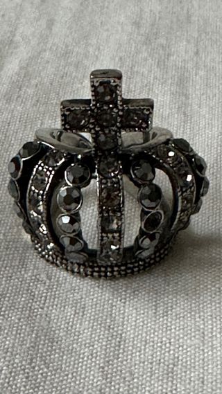 Anillo corona MNG ajustable plateado