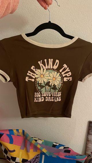 Camiseta crop Pull&Bear flores