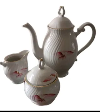 Set Teiera Lattiera Zuccheriera Porcellana
