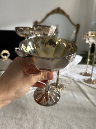 Set 6 Coppe Dorato Bordato