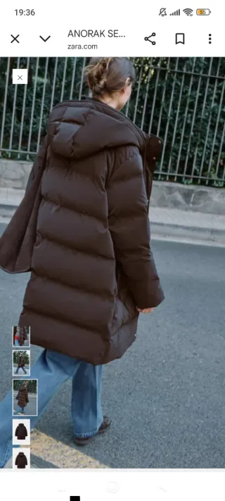 Anorak Zara Marrón Talla XL