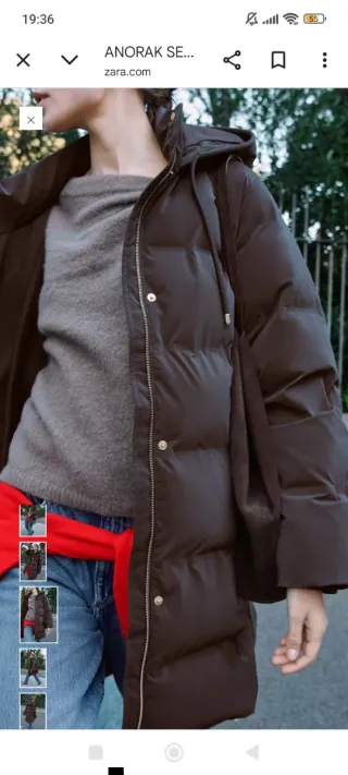 Anorak Zara Marrón Talla XL