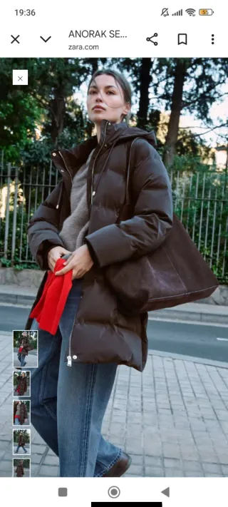 Anorak Zara Marrón Talla XL