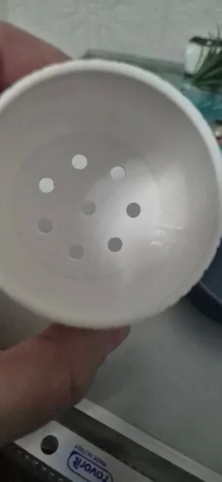 Vaso per piante decorativo bianco e blu