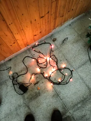 Árbol Navideño Fibra Óptica y Adornos