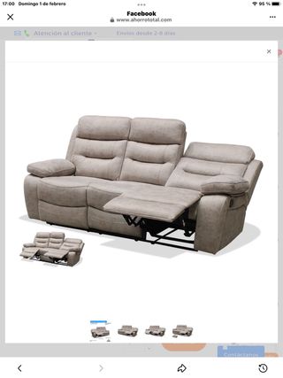 Sofá de 3 plazas tela marrón