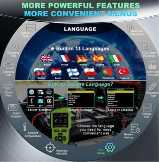 COMPROBADOR DE BATERÍAS ACCLOPE BT90PRO