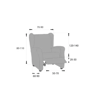 Funda Elástica Sillón Relax Gris Alma Nueva