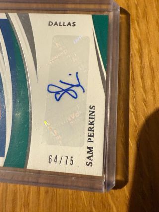 Autografo original Sam Perkins (Dallas /75)