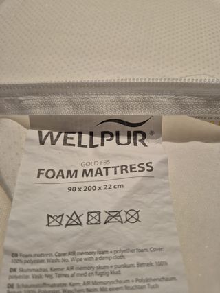 Colchón Wellpur 90x200 cm – Como nuevo