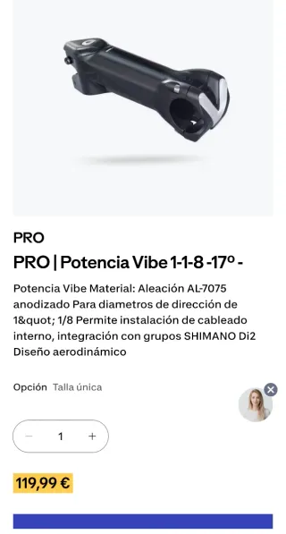 Potencia Pro Vibe Aero Bici Carretera