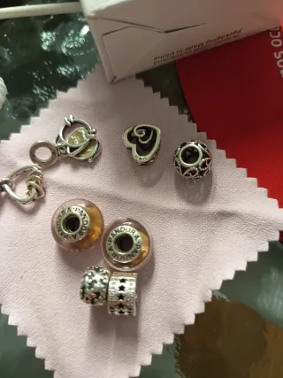 5 Abalorios charm Pandora Plata Originales