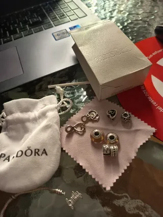 5 Abalorios charm Pandora Plata Originales