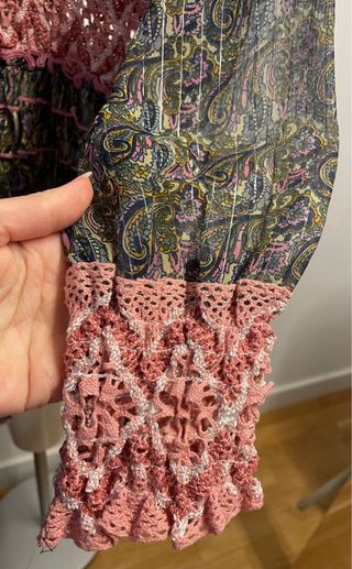 Vestido Savage Culture volantes rosa negro XS