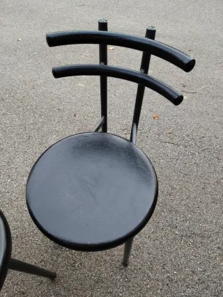 Juego de 2 Sillas Negras Estilo Bar