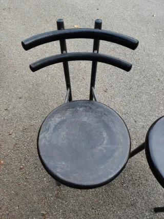 Juego de 2 Sillas Negras Estilo Bar