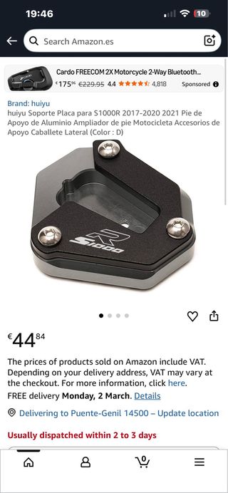 Almohadilla de extensión negra