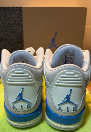 Air Jordan 3 Blanco/Azul Auténtico