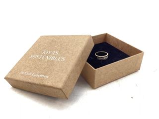 anillo oro 18k con piedra con diamante t. 16 (17,84 mm)