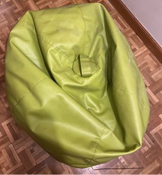 Puff grande verde piel