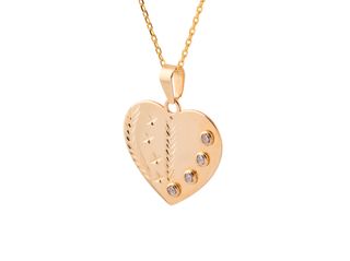 cadena oro 18k con piedra con circonita 23cm