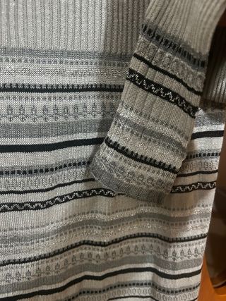 Vestito maglia grigio con fantasia