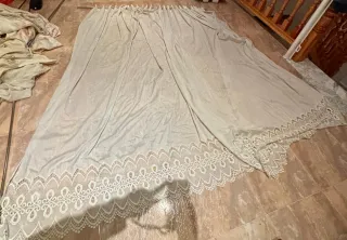 Cortinas blanco roto con Encaje