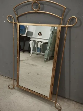 Espejo Forja Dorado Antiguo