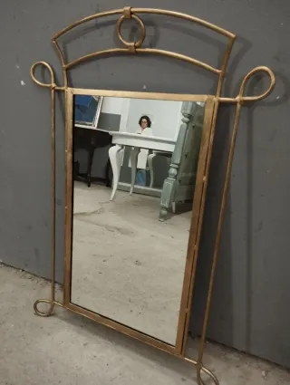 Espejo Forja Dorado Antiguo