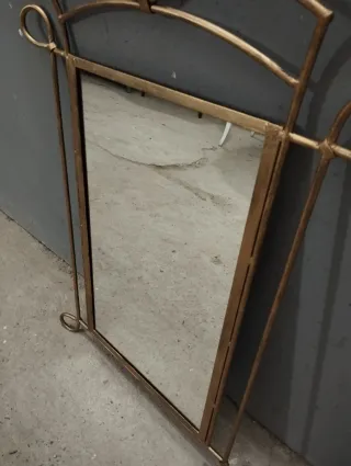 Espejo Forja Dorado Antiguo