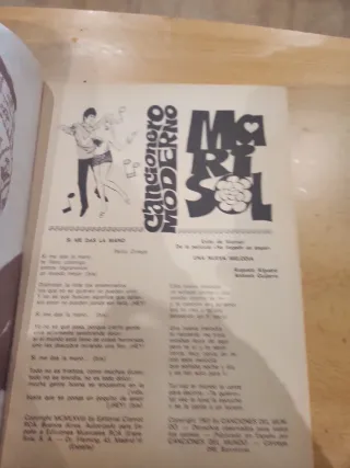 Cancionero Marisol Moderno Antiguo