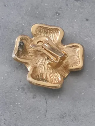 Pendientes Vintage Flor Retro Dorados y Negros