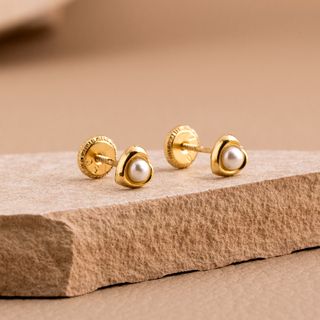 pendientes oro 18k con piedra con circonita